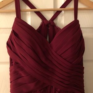 Hayley Paige Occasions Burgundy Gown Style 5711